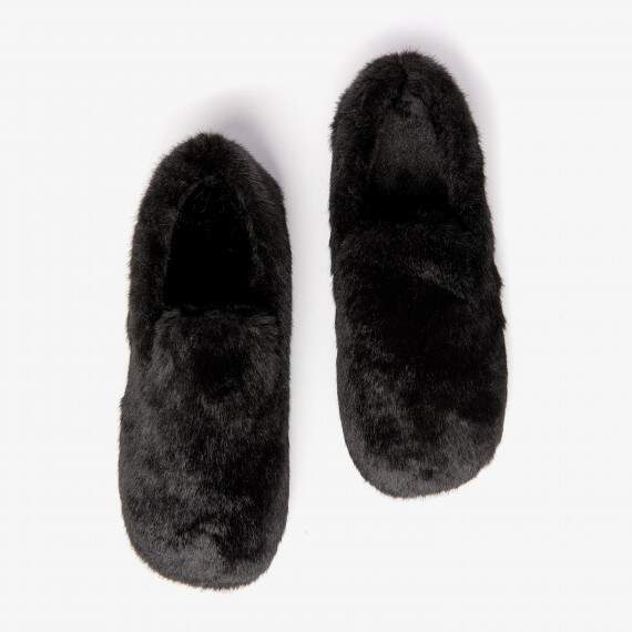 Тапочки домашні зі штучного плюшу чорні(e0fb710e-058b-11f0-ad23-00155d004616) фото 2