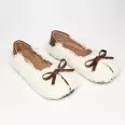 Homemade slippers made of artificial plush with milky bows(e0fb70f6-058b-11f0-ad23-00155d004616) photo 1