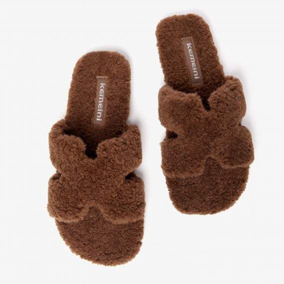 Шльопанці домашні зі штучного плюшу коричневі(01ace939-049f-11f0-ad23-00155d004616) фото 2