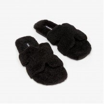 Black slippers with artificial plush(01ace931-049f-11f0-ad23-00155d004616) photo 1