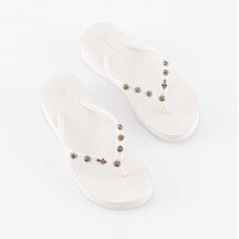 В'єтнамки жіночі прикрашені металевими прикрасами білі(d53b5bfb-6d10-11f0-8226-00155d004616) фото 1