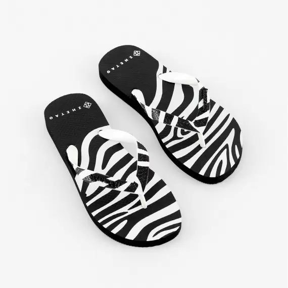 Zebra Print Beach Flip-Flops