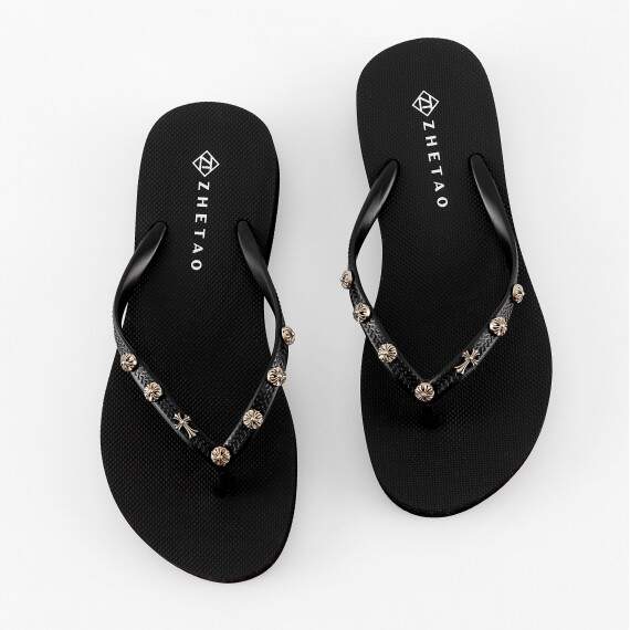 Women's Black Flip-Flops Adorned with Metal Charms(d53b5bf3-6d10-11f0-8226-00155d004616) photo 2