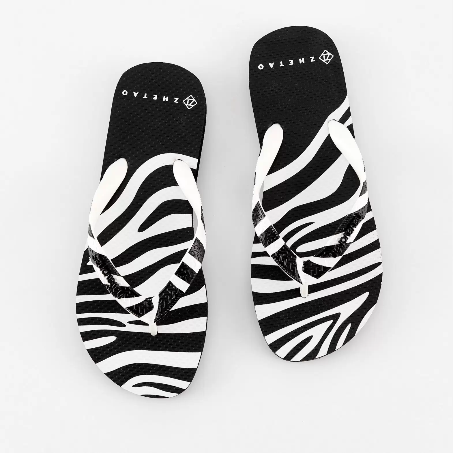 Zebra Print Beach Flip-Flops