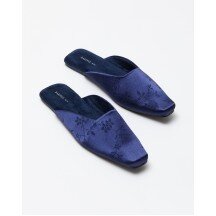 Women's dark navy floral print house slippers(0edec2af-22ad-11f1-badc-00155d004616) photo 1