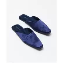 Women's dark navy floral print house slippers(0edec2af-22ad-11f1-badc-00155d004616) photo 1
