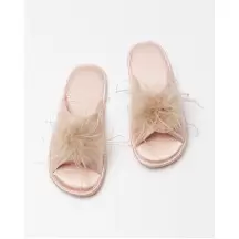Women's light pink house slippers with feather trim(0edec295-22ad-11f1-badc-00155d004616) photo 2