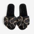 Slippers  from faux fur a bow (red, black)(e4858c88-80b2-11eb-8cda-00155d004615) photo 4