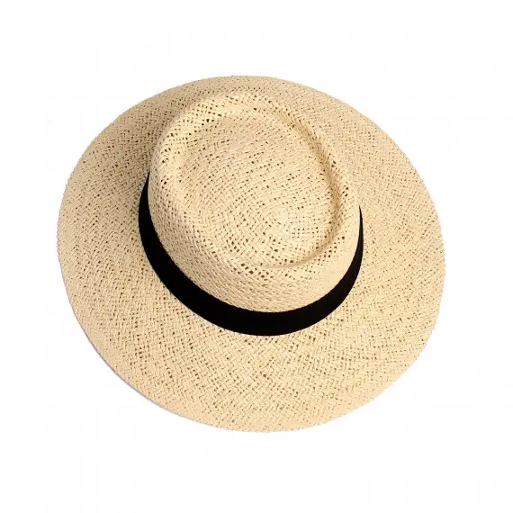 Шляпа пляжная с черной лентой Audrey