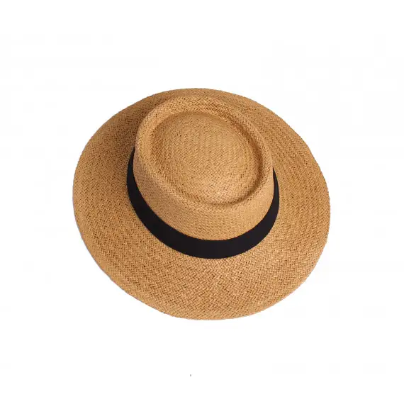 Шляпа пляжная с черной лентой Ginger
