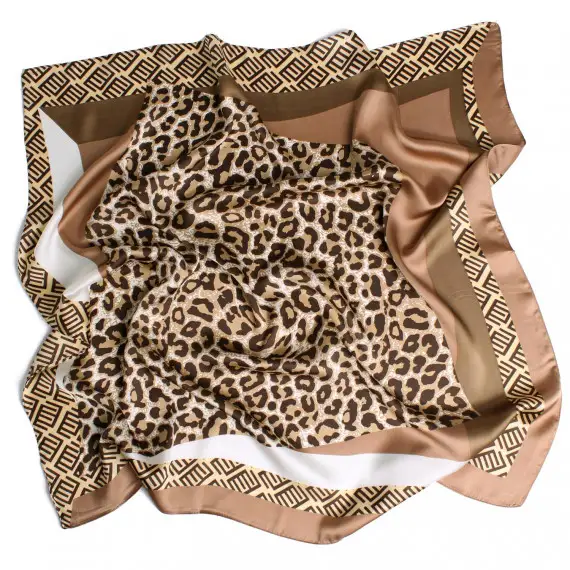 Женская косынка текстильная с леопардовым принтом