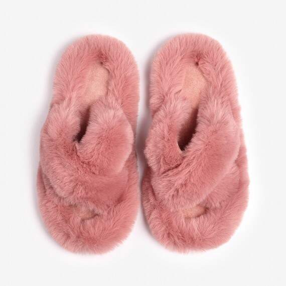 Slippers  of faux fur (beige, pink)(e4858c6e-80b2-11eb-8cda-00155d004615) photo 4