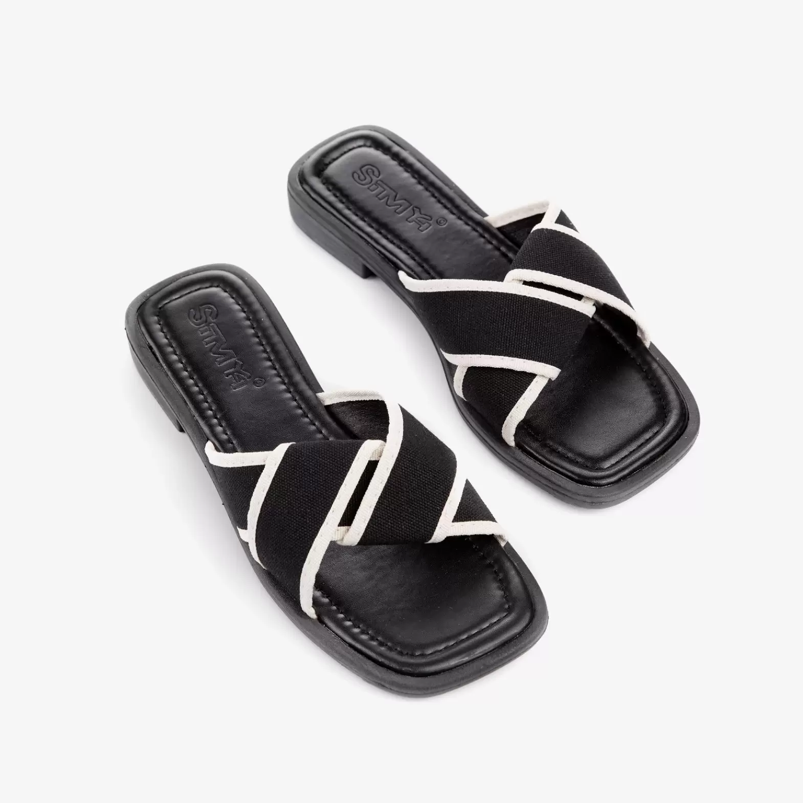 Women's linen slippers with a weave