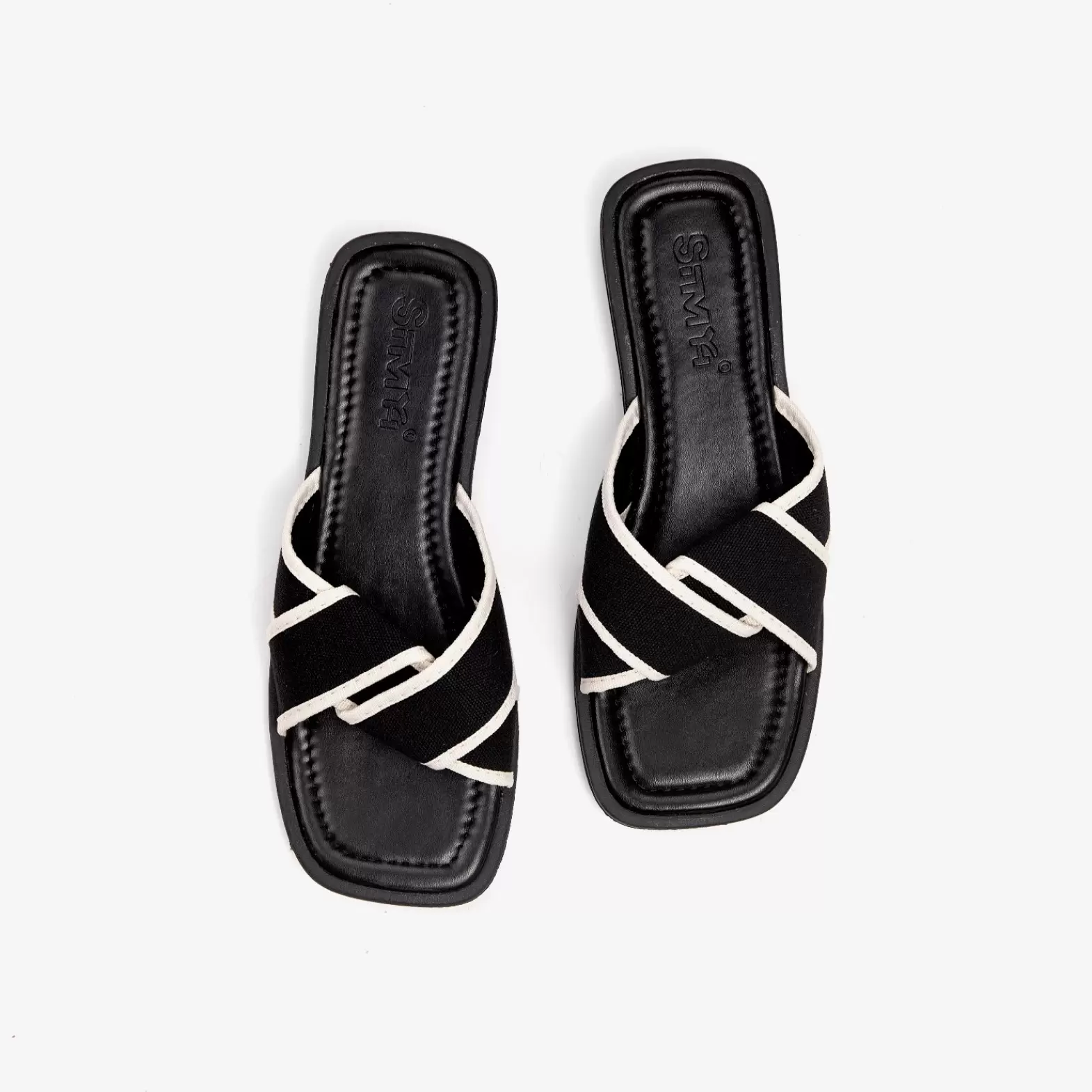 Women's linen slippers with a weave