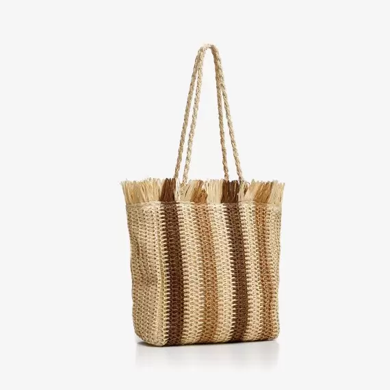 The bag is woven with a decorative edge