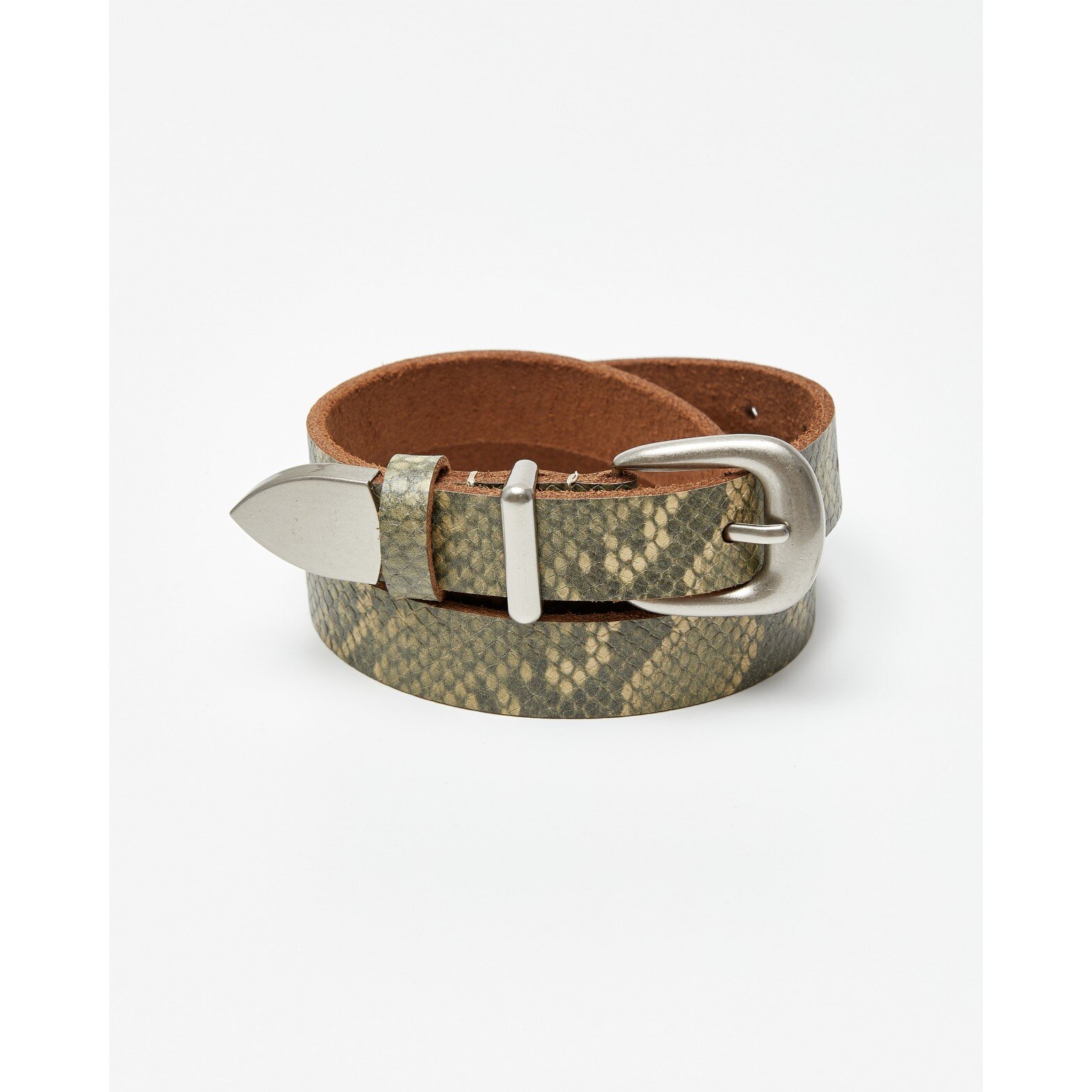 2.3 cm  Snake Print Leather Belt with Metal Buckle(75c145b6-9c93-11f1-80d2-000c299665e6) photo 1
