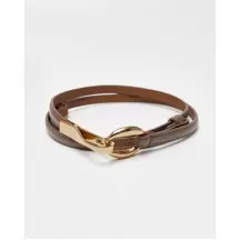 1 cm Nude Leather Belt with Gold Buckle(75c145bb-9c93-11f1-80d2-000c299665e6) photo 1