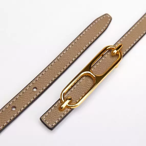 Leather belt for women's pants with a light beige metal buckle(2e0b08e0-4406-11ef-9a4e-00155d004616) photo 2