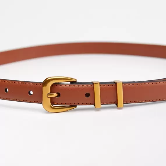 Leather belt for women's trousers with a red metal buckle(2e0b08e5-4406-11ef-9a4e-00155d004616) photo 3