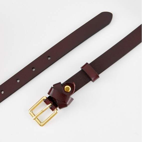 Пасок шкіряний для штанів жіночий з металевою пряжкою ш.2см темно-коричневий(84f2284b-d1e2-11f0-b42c-00155d004616) photo 2