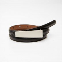 Women's leather belt for pants with metal buckle, width 1.5 cm, black(b04bc154-6bb7-11f0-8226-00155d004616) photo 1