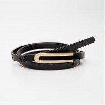 Women's leather belt for pants with metal buckle, width 1cm, black(b04bc15f-6bb7-11f0-8226-00155d004616) photo 1