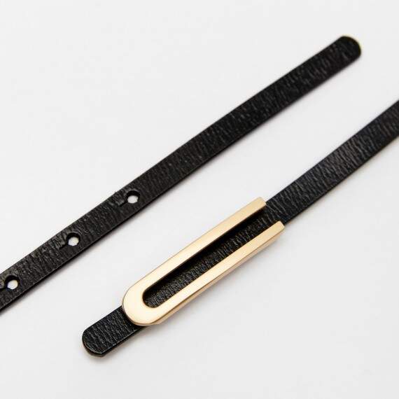 Women's leather belt for pants with metal buckle, width 1cm, black, Article: b04bc15f-6bb7-11f0-8226-00155d004616: b04bc15f-6bb7-11f0-8226-00155d004616 Women's leather belt for pants with metal buckle, width 1cm, black(b04bc15f-6bb7-11f0-8226-00155d004616) photo 2