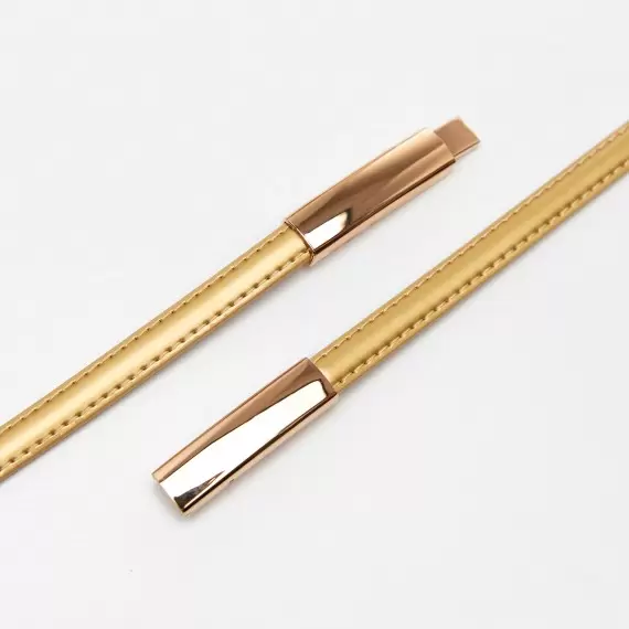 Women's leather belt for pants with metal buckle, width 1cm, golden(ea95e5b9-6c7a-11f0-8226-00155d004616) photo 2