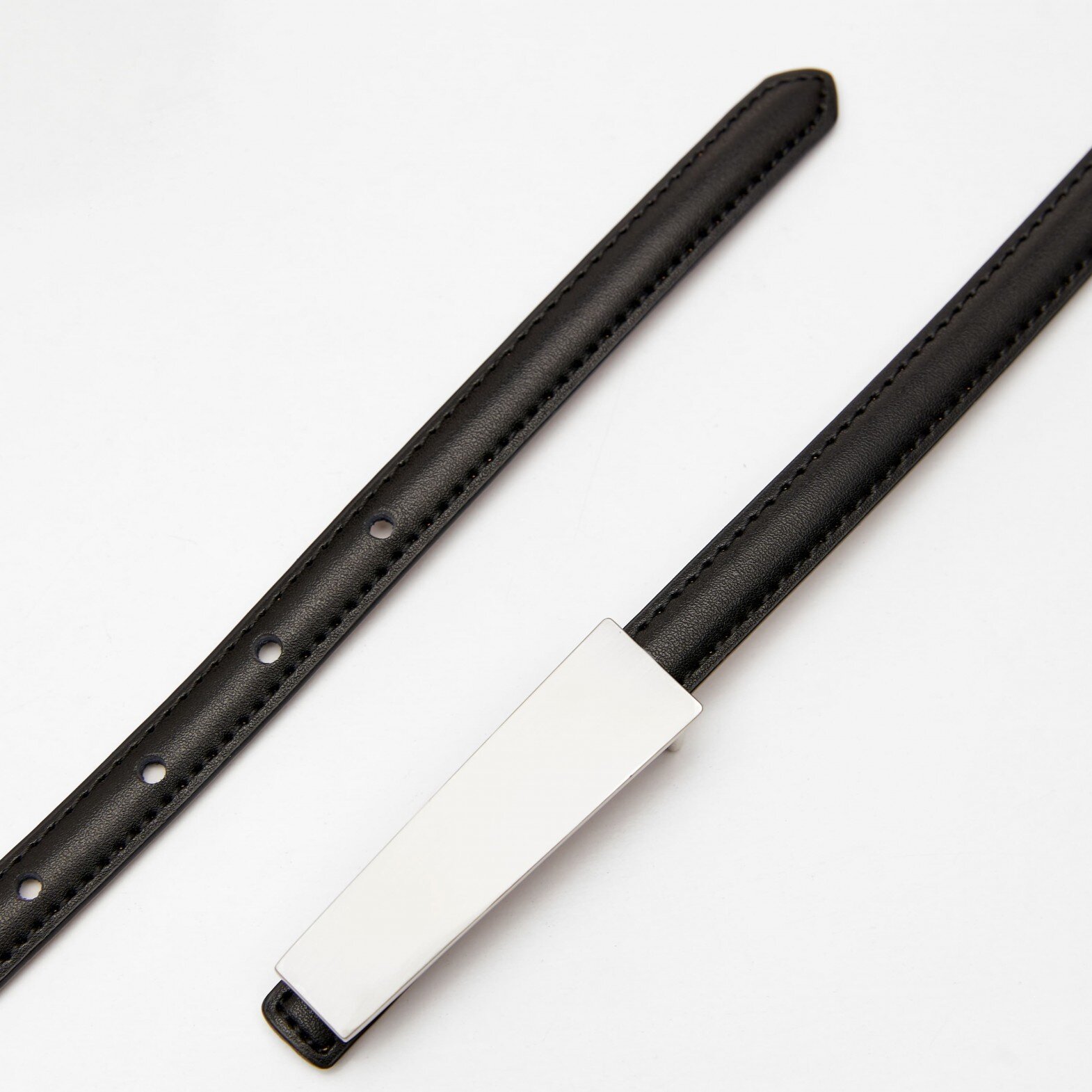 Women's leather belt for pants with metal buckle, width 1.5 cm, black(b04bc154-6bb7-11f0-8226-00155d004616) photo 2