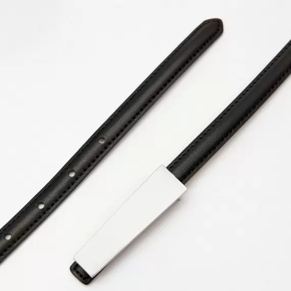 Women's leather belt for pants with metal buckle, width 1.5 cm, black(b04bc154-6bb7-11f0-8226-00155d004616) photo 2
