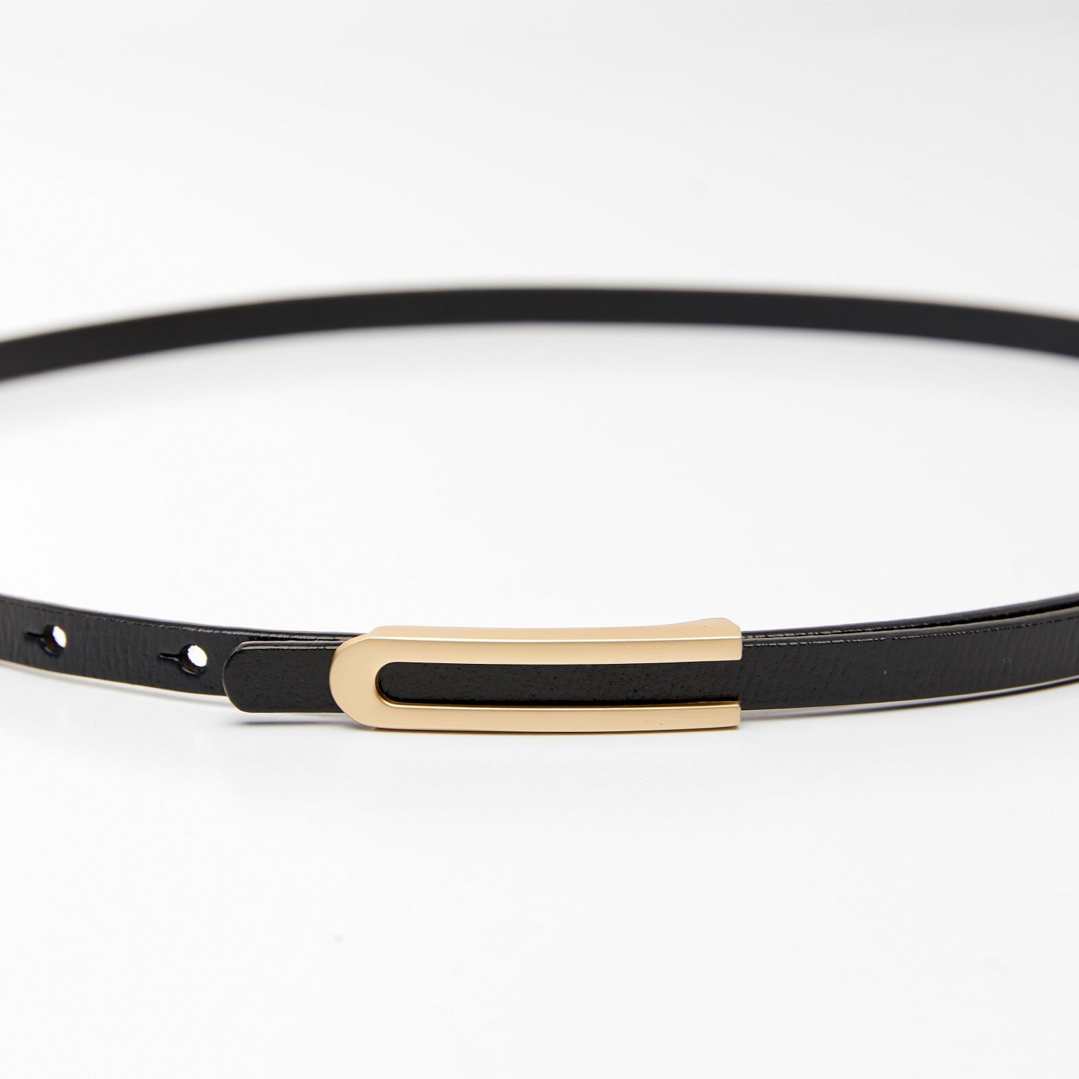 Women's leather belt for pants with metal buckle, width 1cm, black(b04bc15f-6bb7-11f0-8226-00155d004616) photo 3