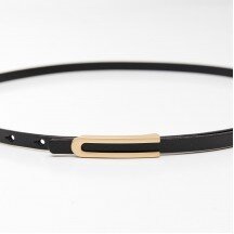 Women's leather belt for pants with metal buckle, width 1cm, black(b04bc15f-6bb7-11f0-8226-00155d004616) photo 3