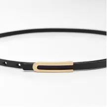 Women's leather belt for pants with metal buckle, width 1cm, black(b04bc15f-6bb7-11f0-8226-00155d004616) photo 3
